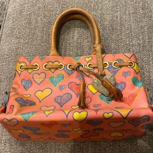 Pink Heart Dooney & Bourke  The Tiny Tassel Tote bag.